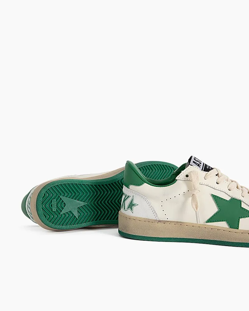 Men's White Nappa Leather Sneakers with Green Good Luck Star sold by Larosa product image thumbnail 5