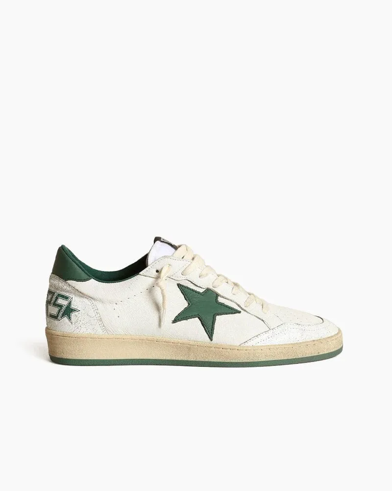 Men's White Nappa Leather Sneaker with Star and Heel Tab sold by Larosa