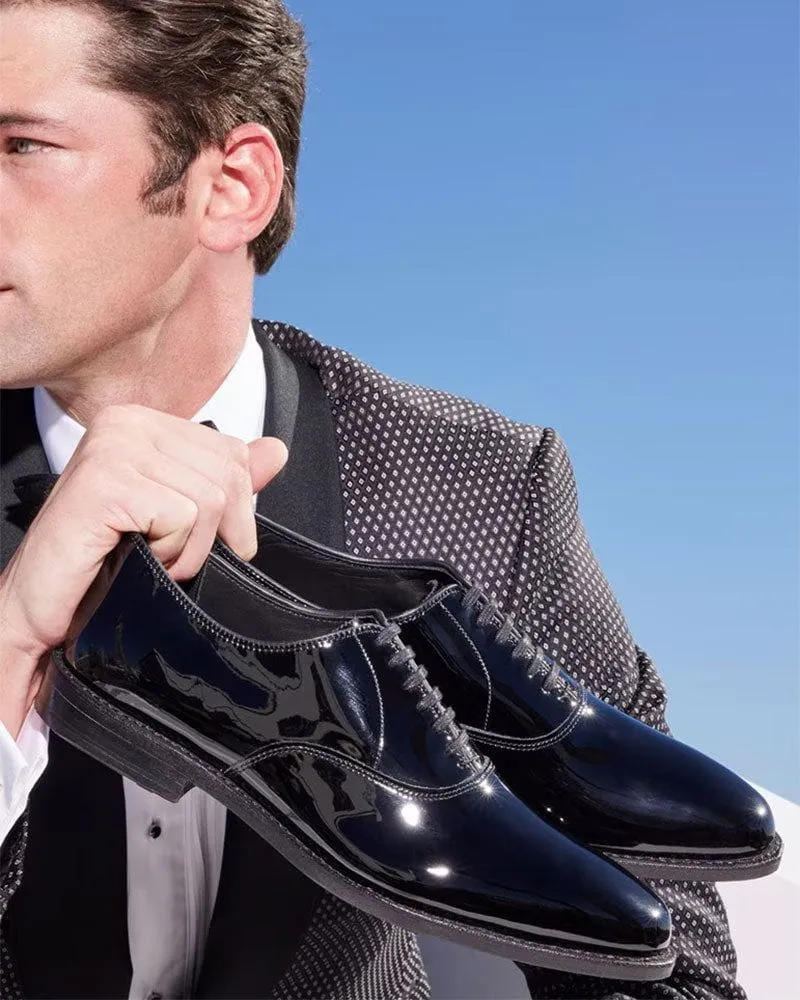 Men's Black Patent Leather Oxford Dress Shoes sold by Larosa product image thumbnail 5