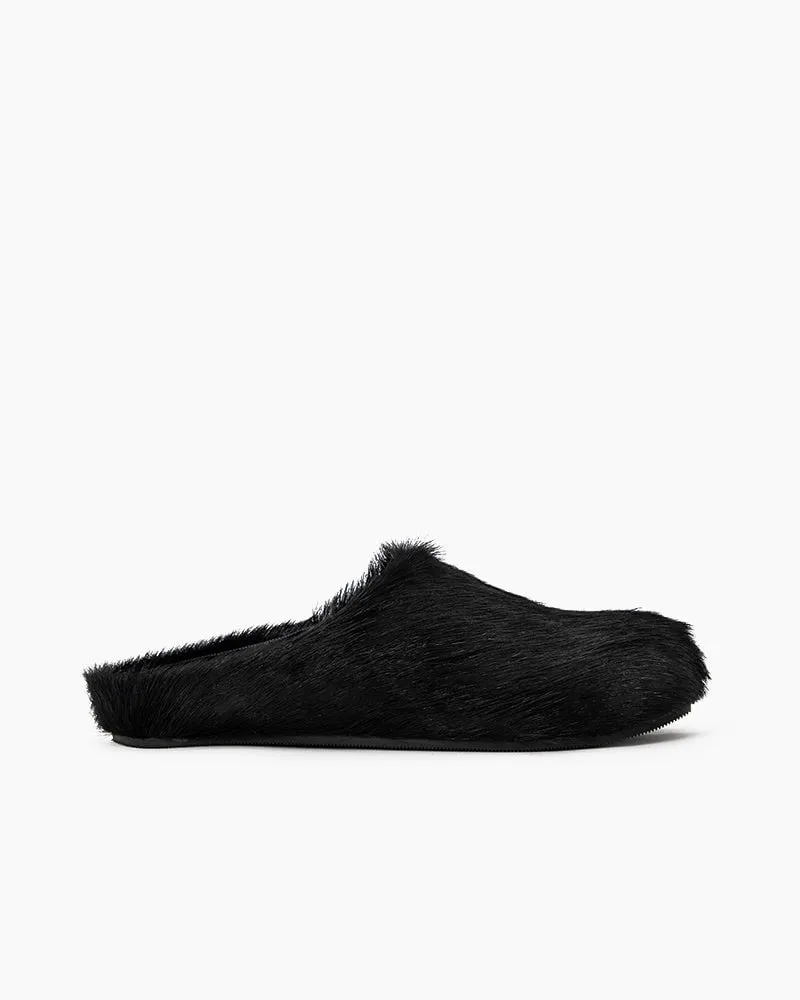 Designer Calf Hair Mules Real Fur Flat Clogs Slippers sold by Larosa