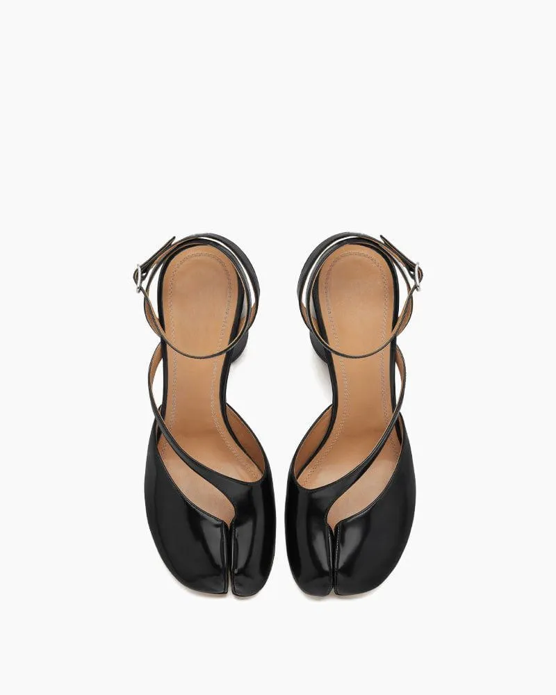 Tabi Leather Split Toe Block Heel Sandals sold by Larosa product image thumbnail 5