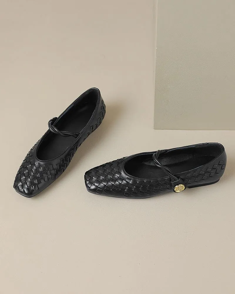 Woven Ballet Flat Mary Jane Loafers sold by Larosa product image thumbnail 4