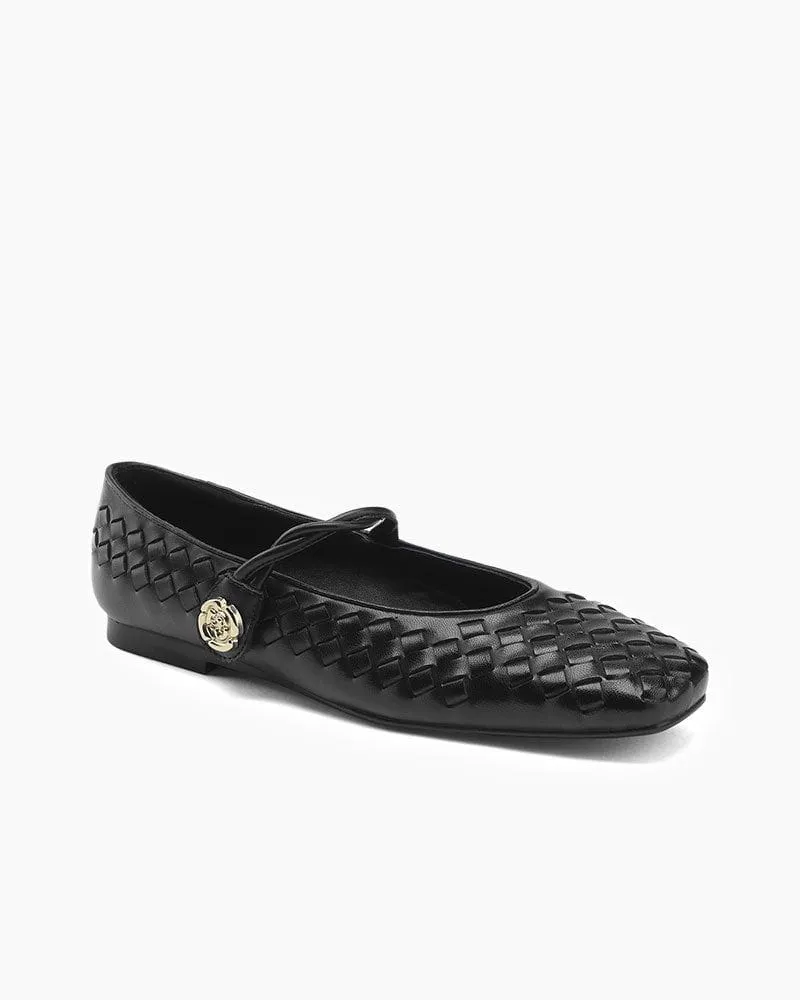 Woven Ballet Flat Mary Jane Loafers sold by Larosa