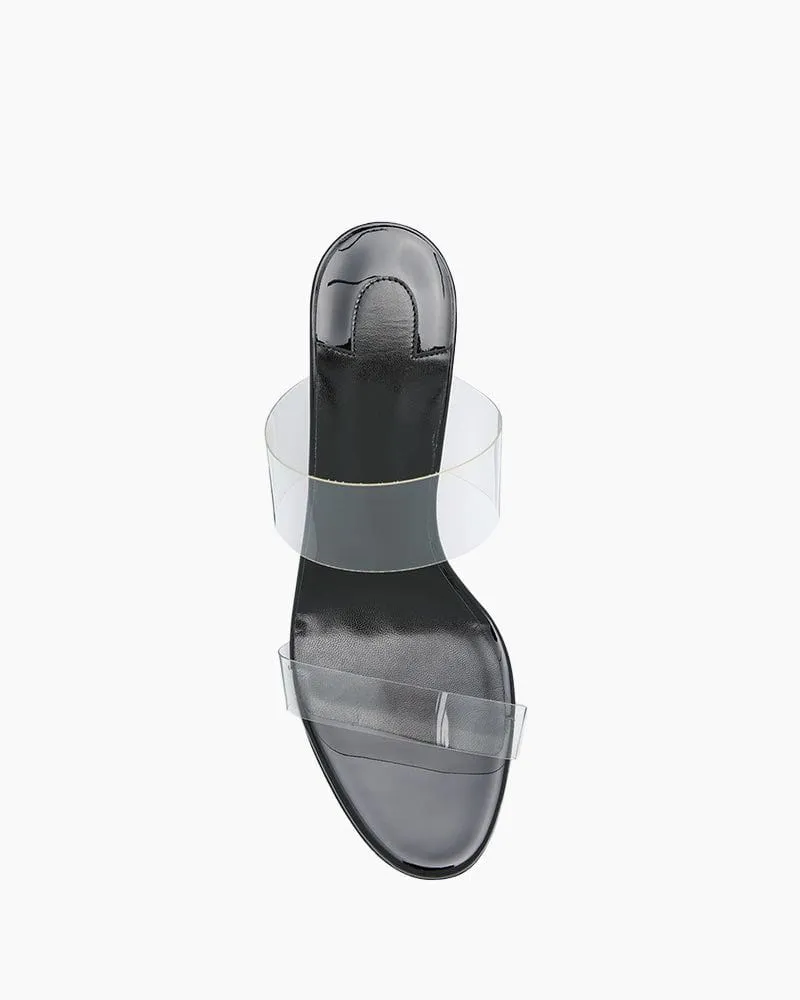 Clear Red Sole Double Strap Stiletto Heel Sandals sold by Larosa product image thumbnail 3