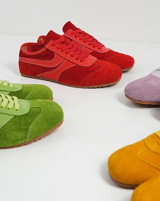 Color Pop Retro Suede Nappa Leather Sneakers made by Larosa