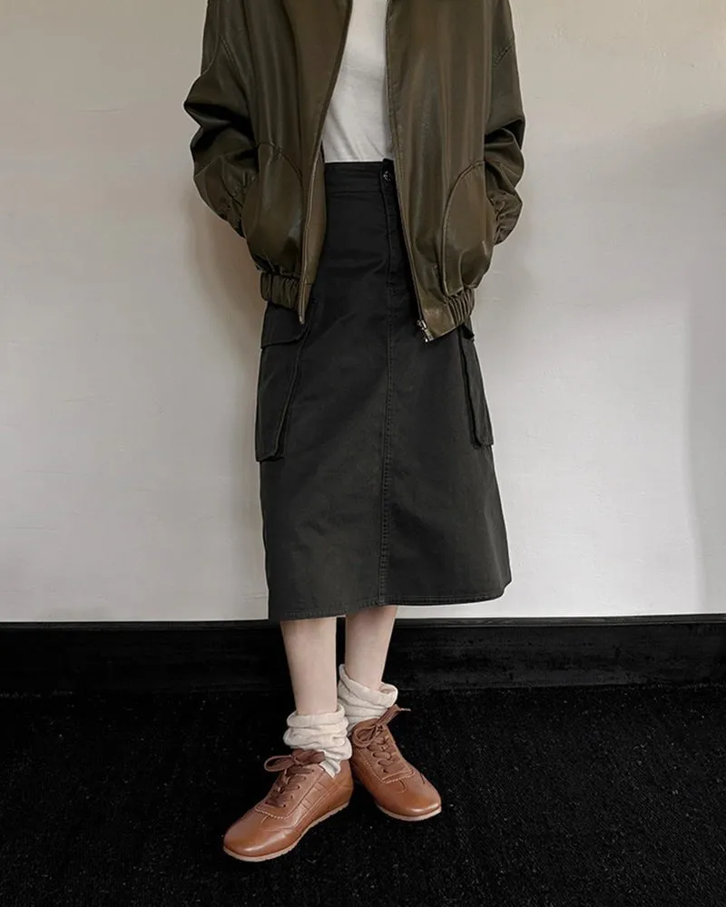 Retro Nappa Leather Lace-Up Flat Sneakers sold by Larosa product image thumbnail 5