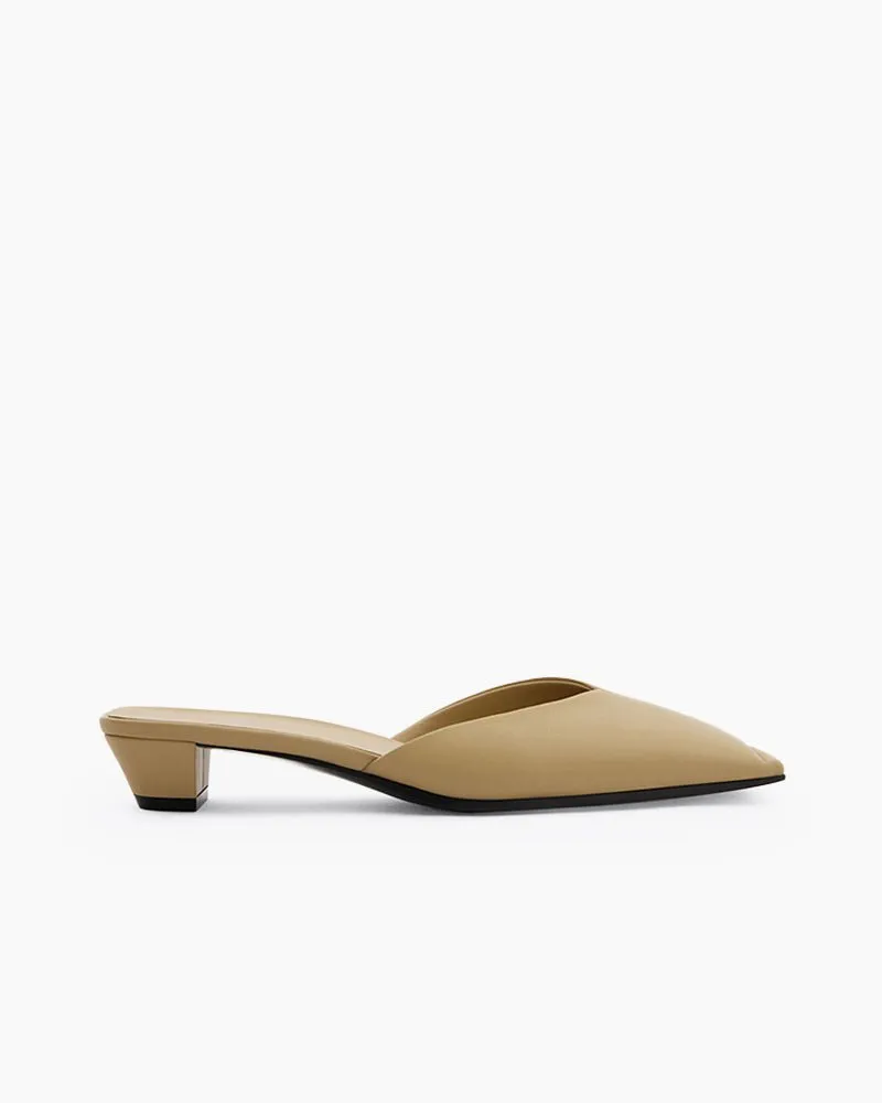Minimalist Square Toe Low Heeled Mules sold by Larosa