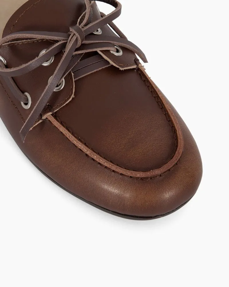 Women's Boat Shoes Brown Leather and Suede Mules sold by Larosa product image thumbnail 3
