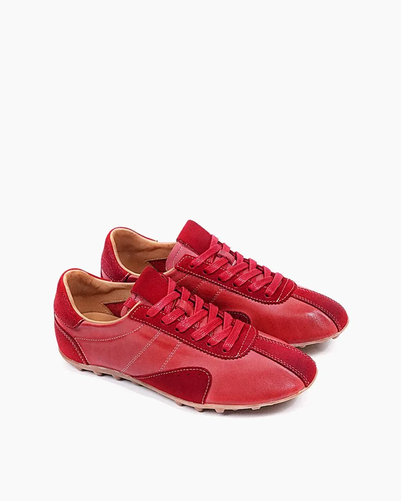 Retro Suede Nappa Leather Textured Sole Sneakers sold by Larosa product image thumbnail 2
