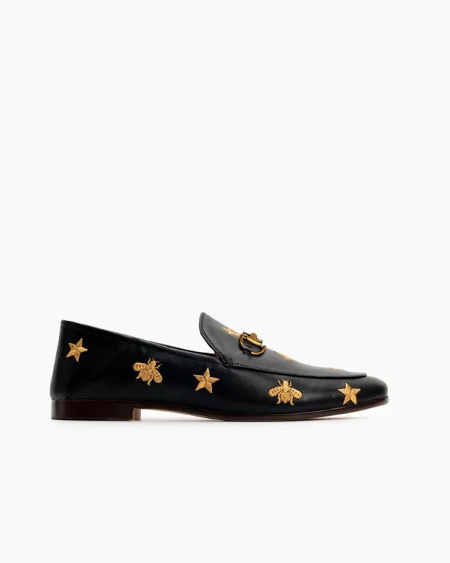 Classic Metal Buckle Bee and Star Leather Loafers sold by Larosa