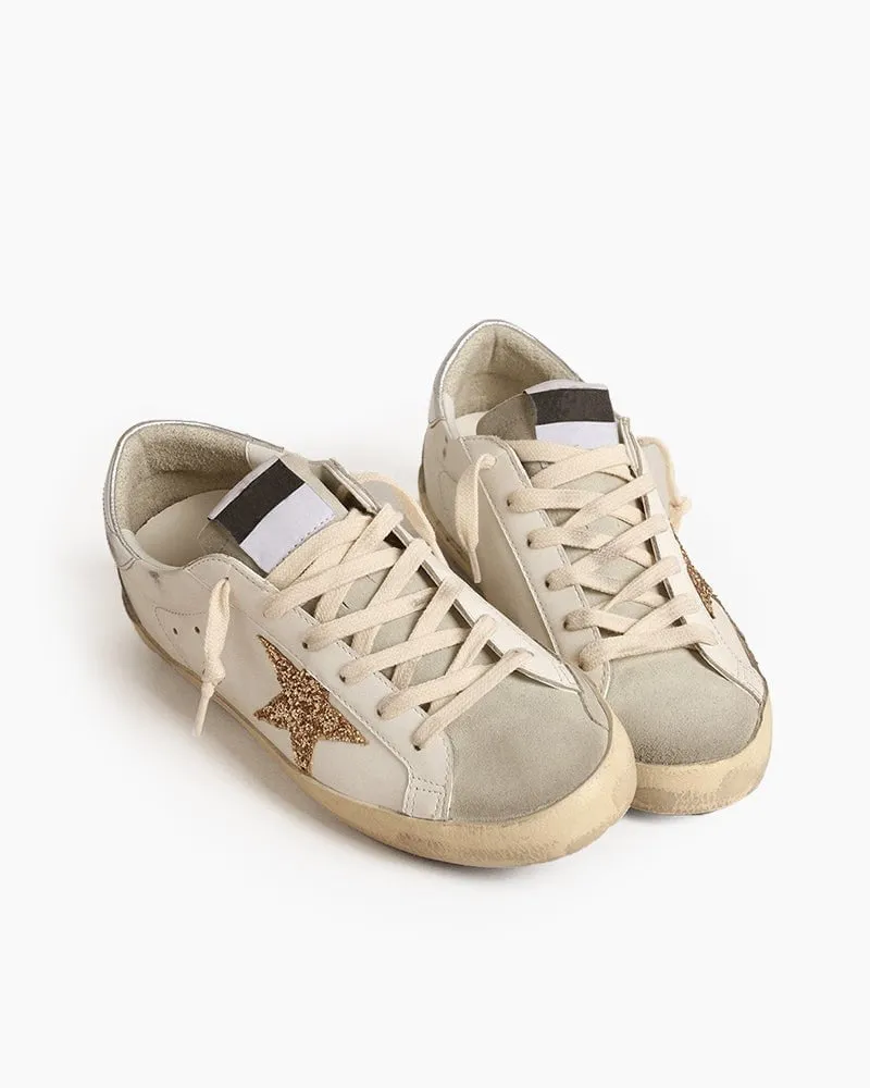 Ice-gray Nappa Leather Sneaker with Gold Glitter Star sold by Larosa product image thumbnail 2