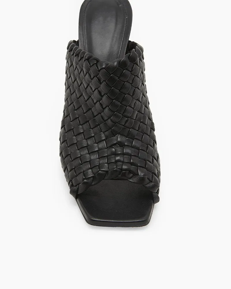 Gold Knot Heel Mules Woven High Heel Pumps sold by Larosa product image thumbnail 4