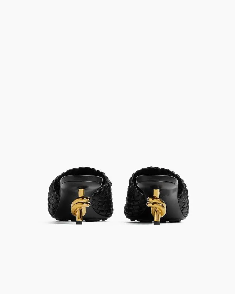 Gold Knot Heel Mules Woven Kitten Heel Pumps sold by Larosa product image thumbnail 2