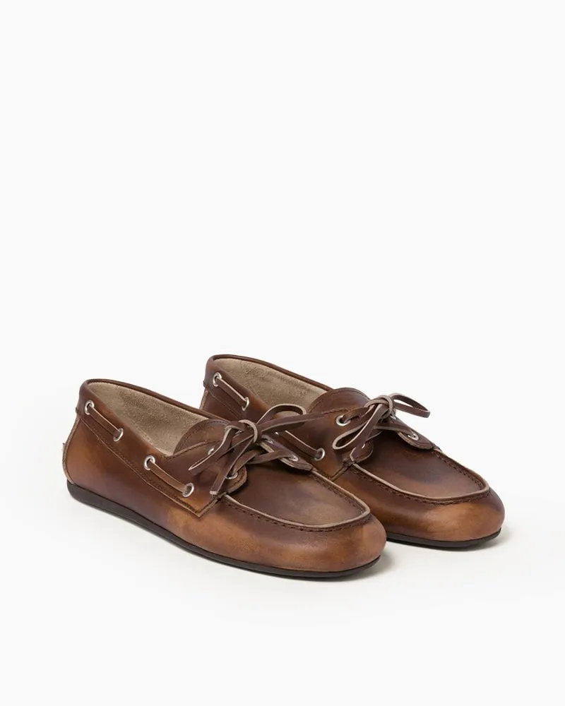 Women's Classic Unlined Leather Boat Shoes sold by Larosa product image thumbnail 3