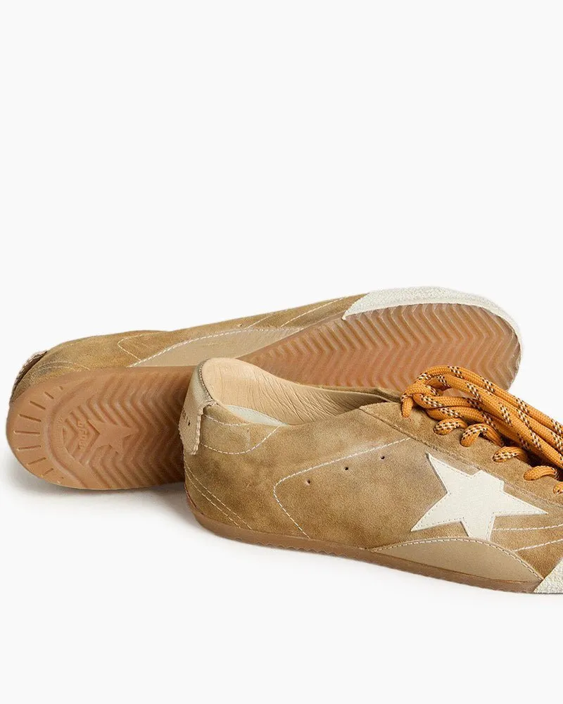 Tobacco Colored Suede Nappa Leather Sneakers with White Star and Gold Heel Tab sold by Larosa product image thumbnail 4