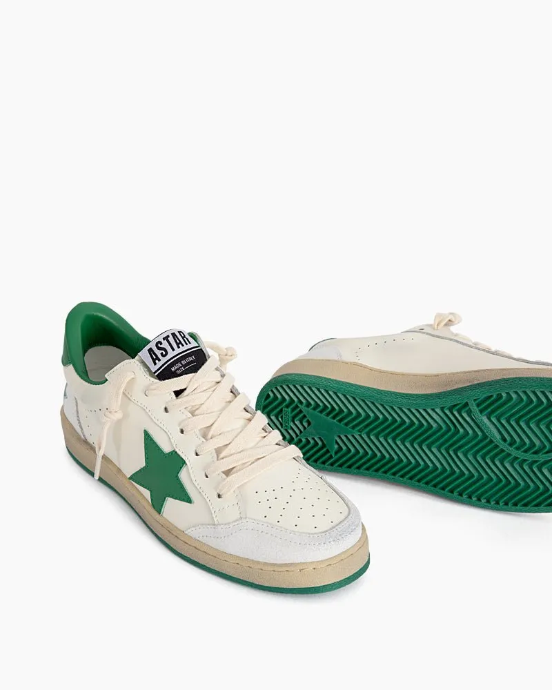 White Nappa Leather Sneakers with Green Good Luck Star sold by Larosa product image thumbnail 3