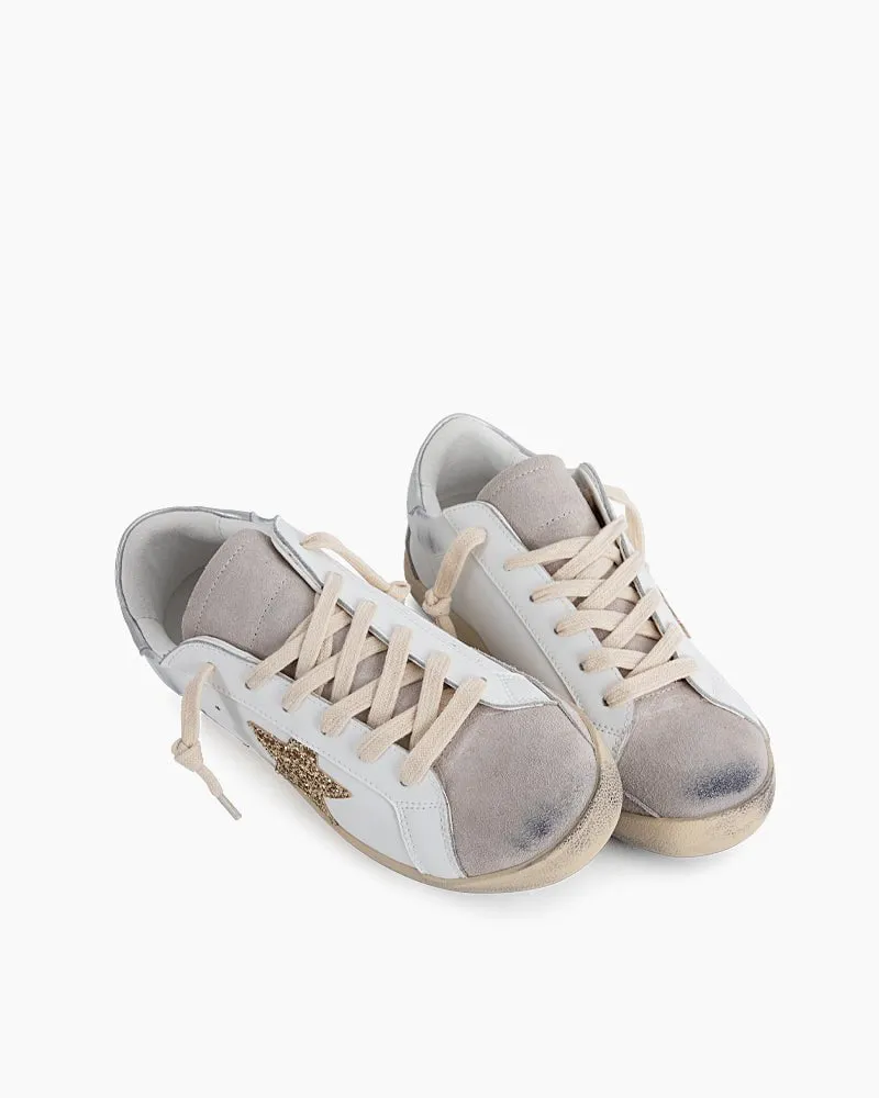 Ice-gray Suede Glitter Tab Sneakers sold by Larosa product image thumbnail 3