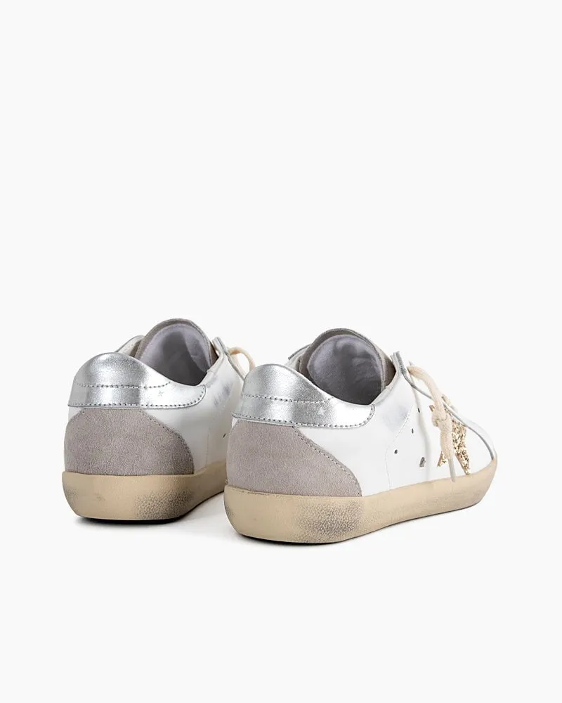 Ice-gray Suede Glitter Tab Sneakers sold by Larosa product image thumbnail 4