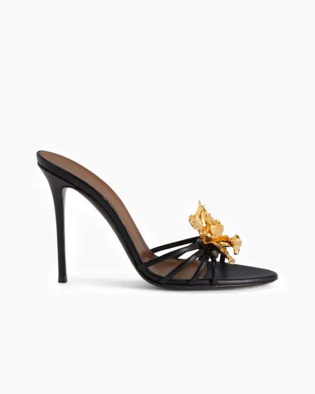Gold Floral Strappy High Heel Pumps sold by Larosa