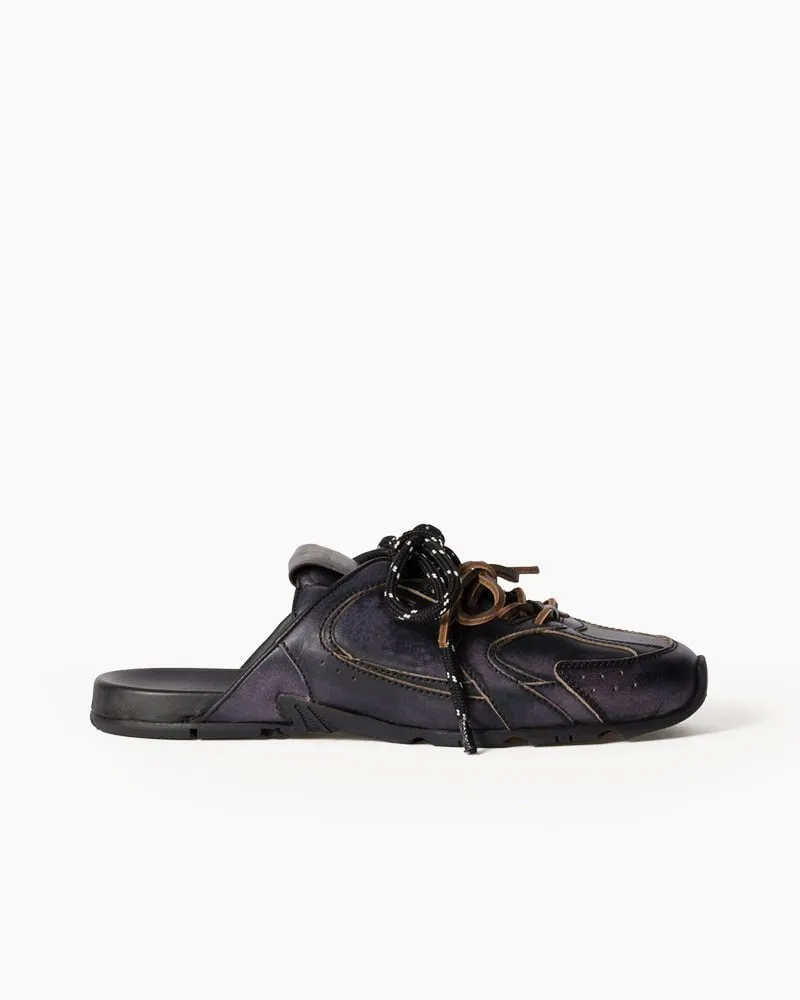 Leather Slip-On Dual-Tone Laces Mule Sneakers sold by Larosa