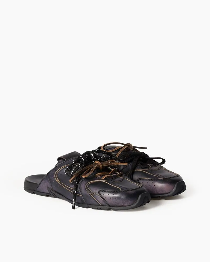 Leather Slip-On Dual-Tone Laces Mule Sneakers sold by Larosa product image thumbnail 2