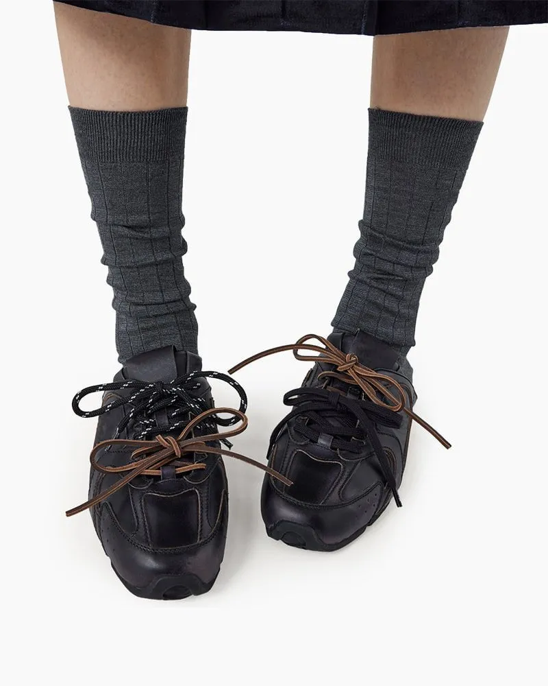 Leather Slip-On Dual-Tone Laces Mule Sneakers sold by Larosa product image thumbnail 5