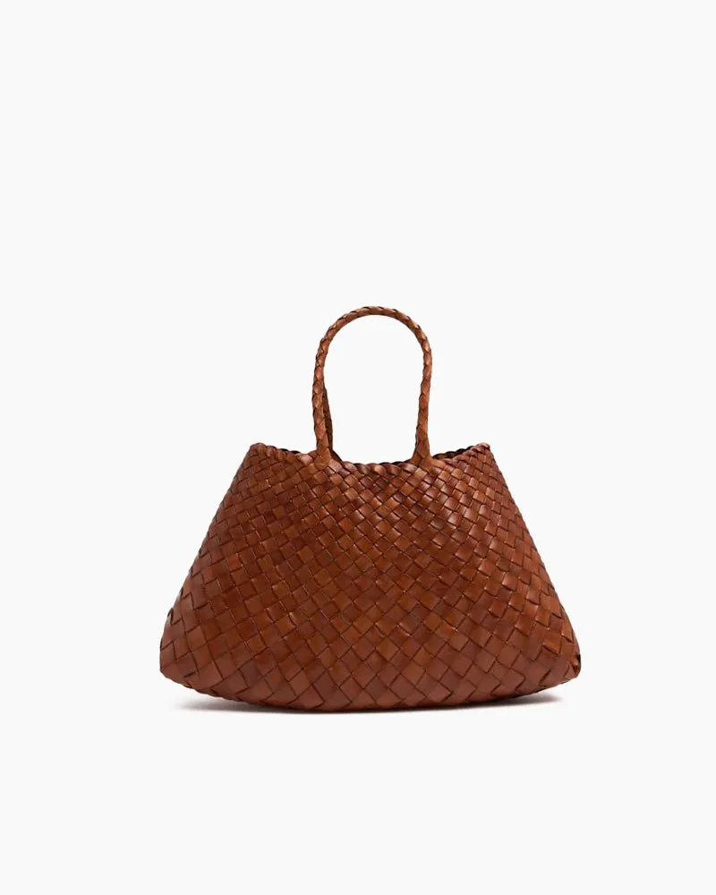 Large Brown Handbag Woven Leather Tote Bag sold by Larosa product image thumbnail 2