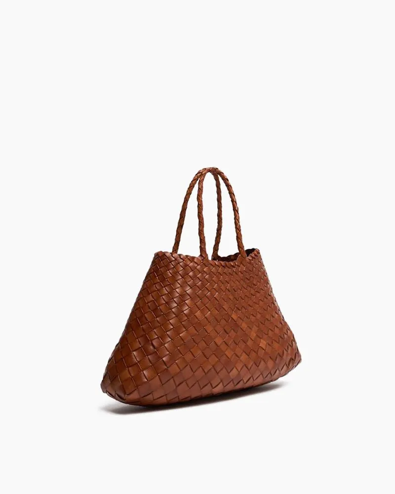Large Brown Handbag Woven Leather Tote Bag sold by Larosa product image thumbnail 4