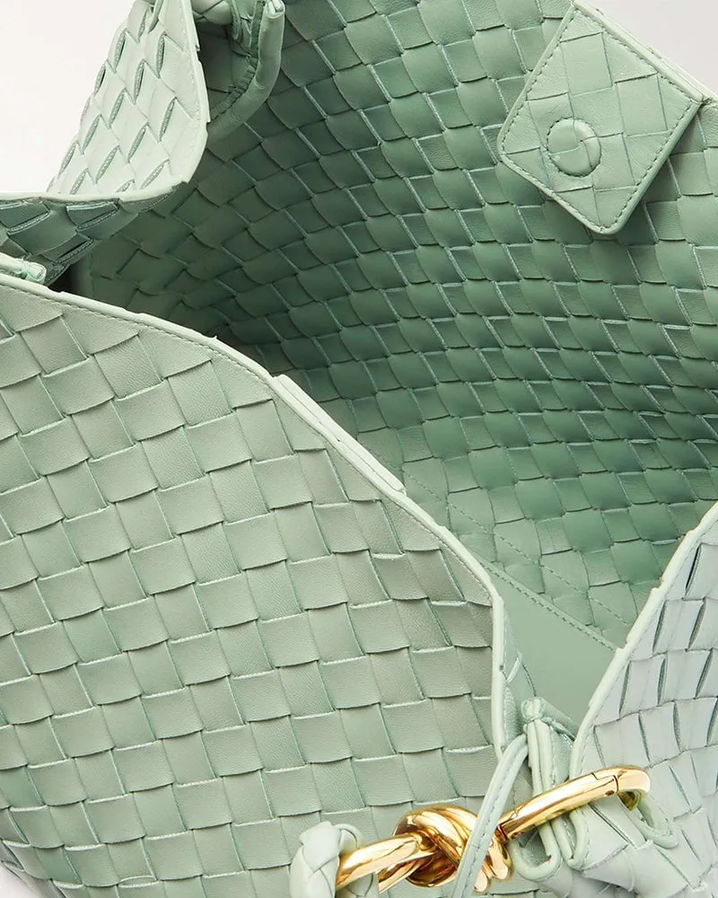 Woven Gold Knot Leather Tote Shoulder Bag sold by Larosa product image thumbnail 5