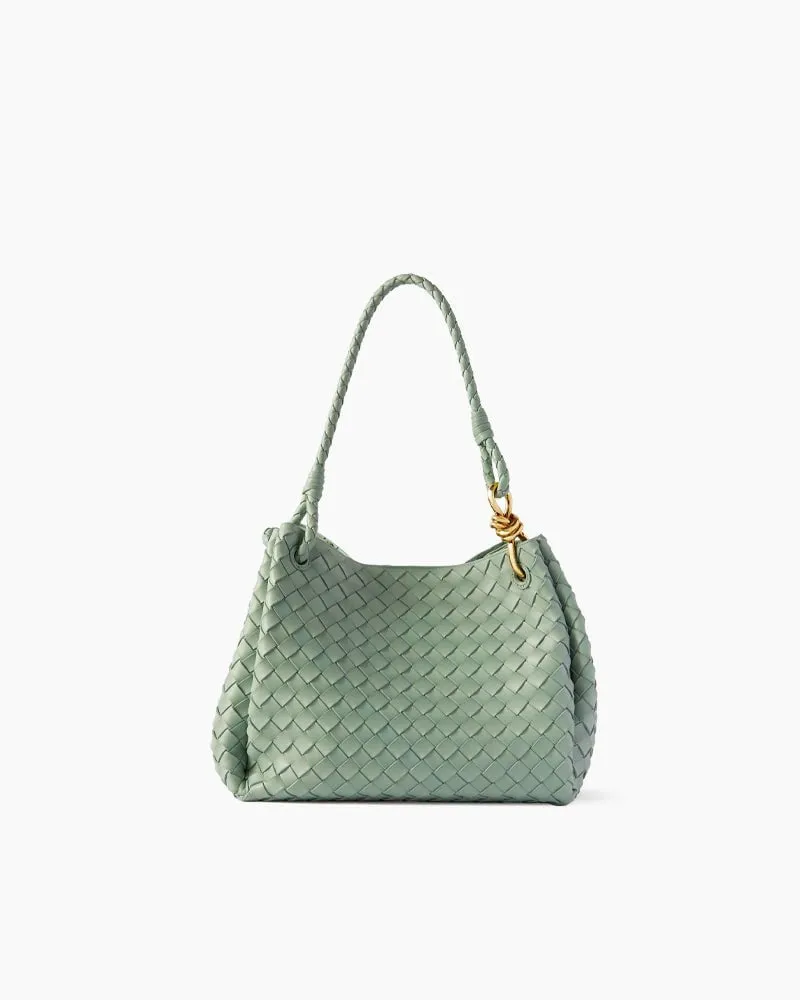 Woven Gold Knot Leather Tote Shoulder Bag sold by Larosa product image thumbnail 2
