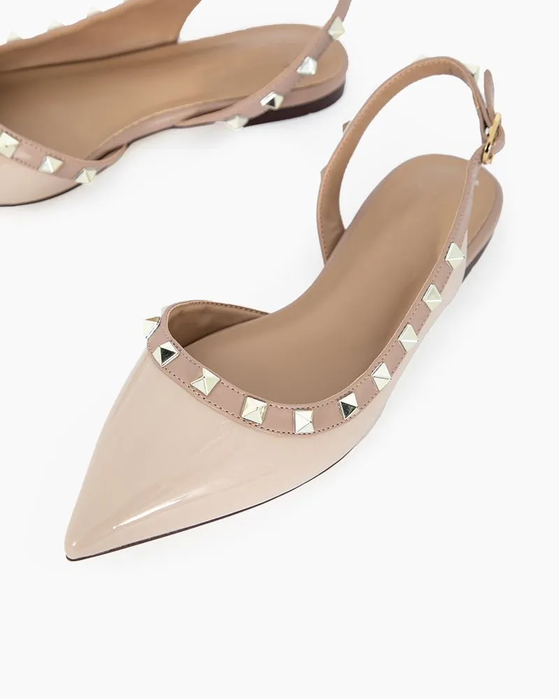 Pointed Toe Studded Slingback Flat Sandals sold by Larosa product image thumbnail 3