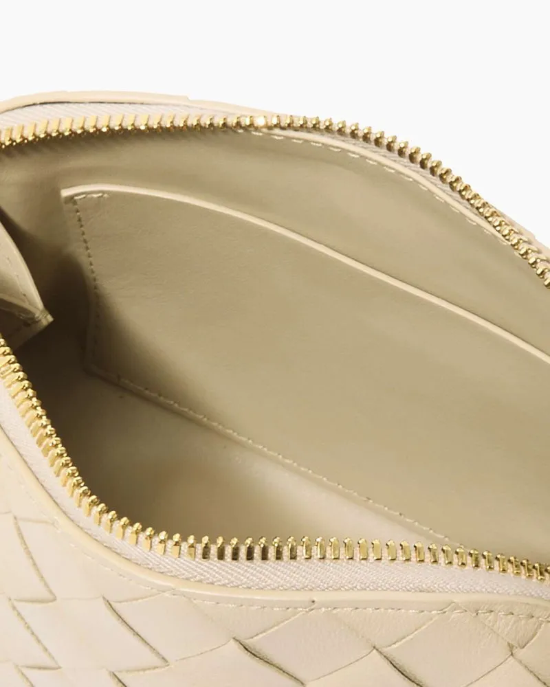 Woven Gold Zipper Closure Leather Crossbody Bag sold by Larosa product image thumbnail 4