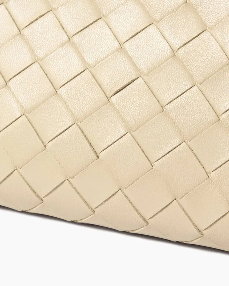 Woven Gold Zipper Closure Leather Crossbody Bag sold by Larosa product image thumbnail 5