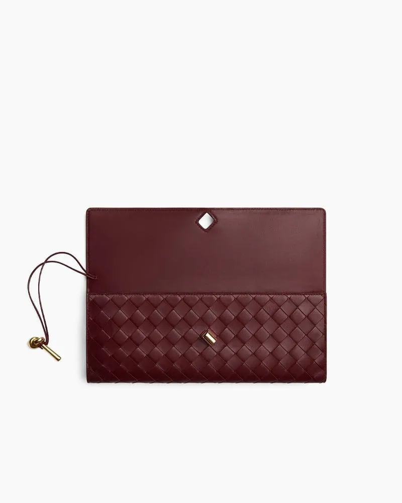 Woven Leather Clutch Elegant Purse Bag sold by Larosa product image thumbnail 3