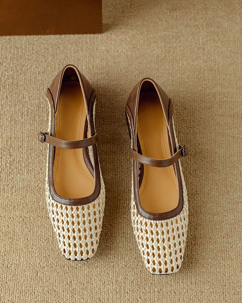 Woven Block Heel Square Toe Mary Jane sold by Larosa product image thumbnail 3