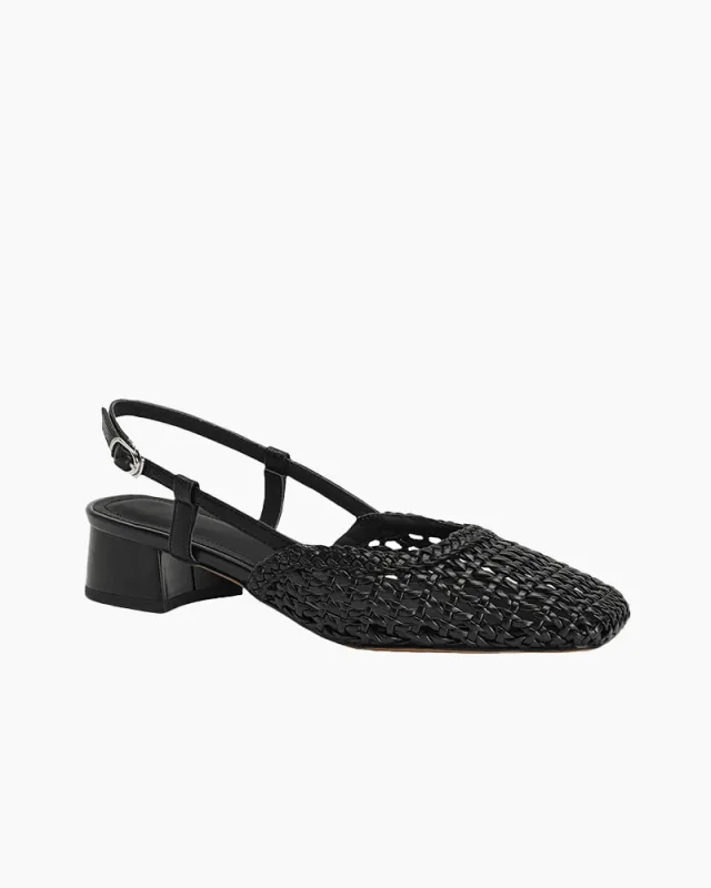 Woven Buckle Strap Slingback Chunky Heel Sandals sold by Larosa