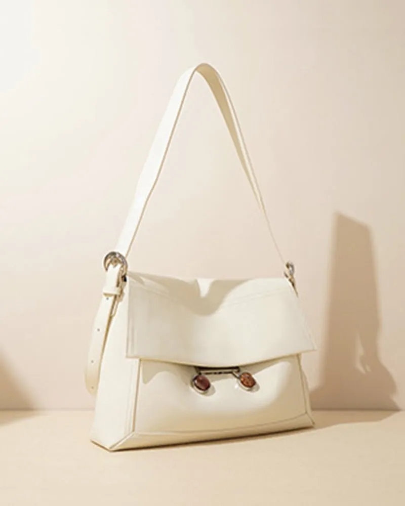 Black Leather Extra Large Soft Tote Shoulder Bag sold by Larosa product image thumbnail 4