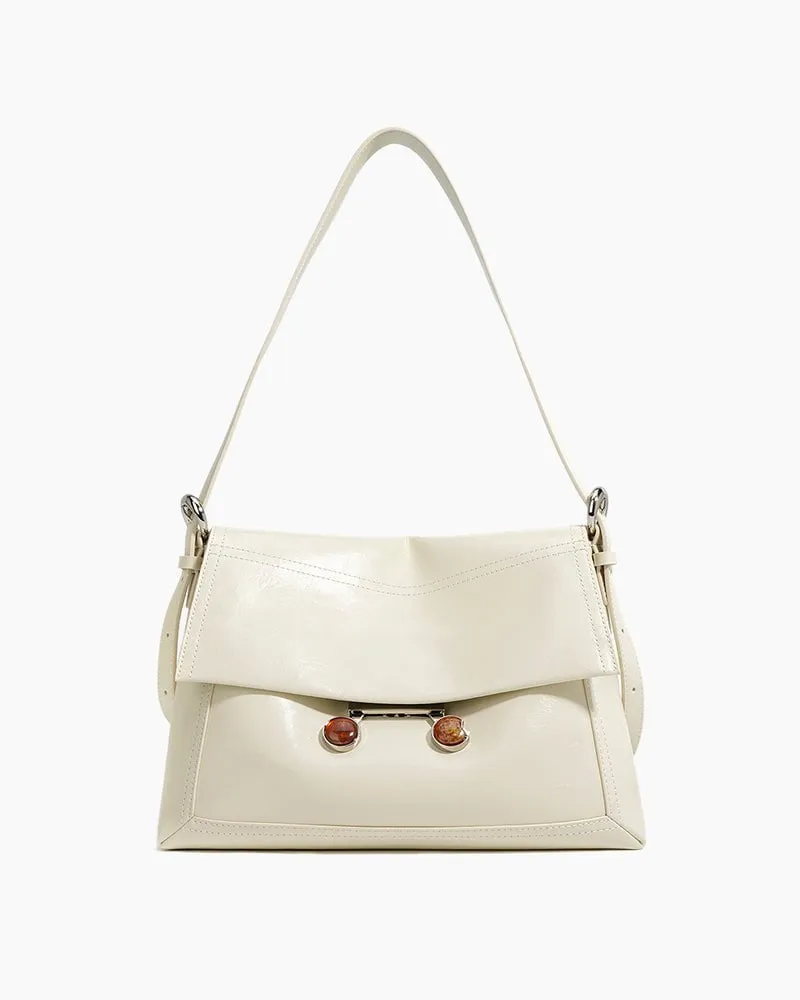 Black Leather Extra Large Soft Tote Shoulder Bag sold by Larosa product image thumbnail 3