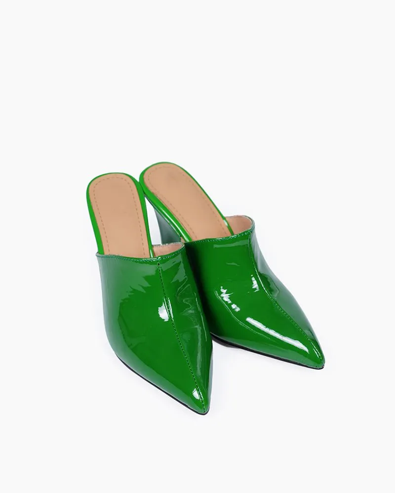 Patent Leather Wedge Low Heel Slip On Mules sold by Larosa product image thumbnail 4