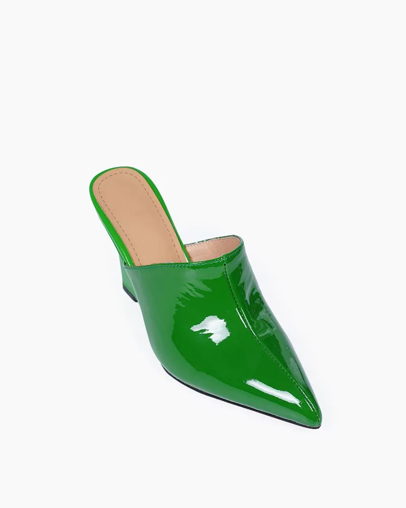 Patent Leather Wedge Low Heel Slip On Mules sold by Larosa product image thumbnail 5