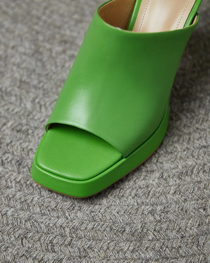 Open Toe Platform Chunky Heel Slides Sandals sold by Larosa product image thumbnail 2