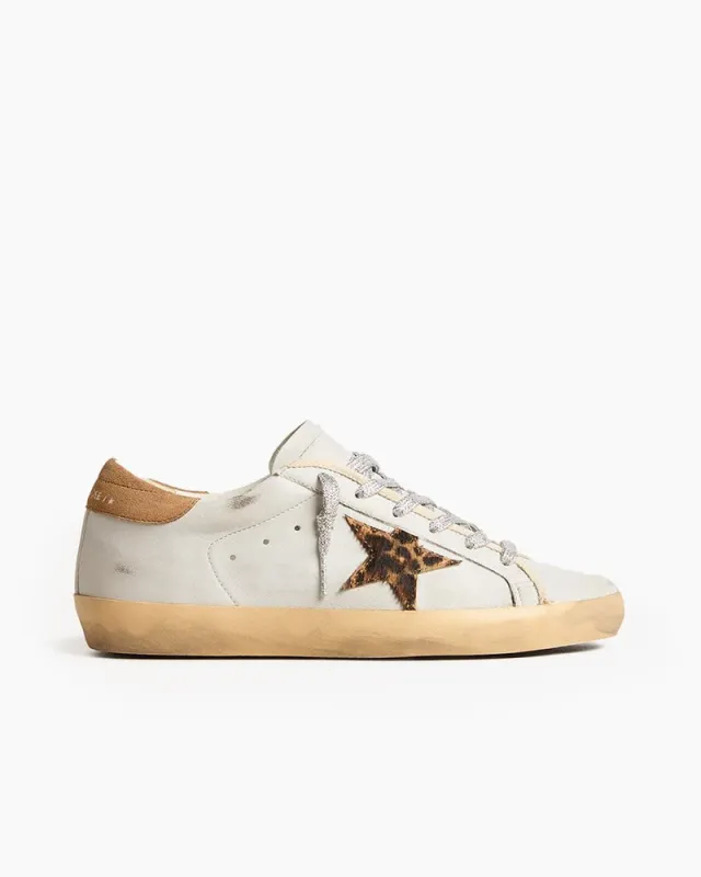 Nappa Leather Sneakers with Leopard Print Star and Suede Heel Tab sold by Larosa