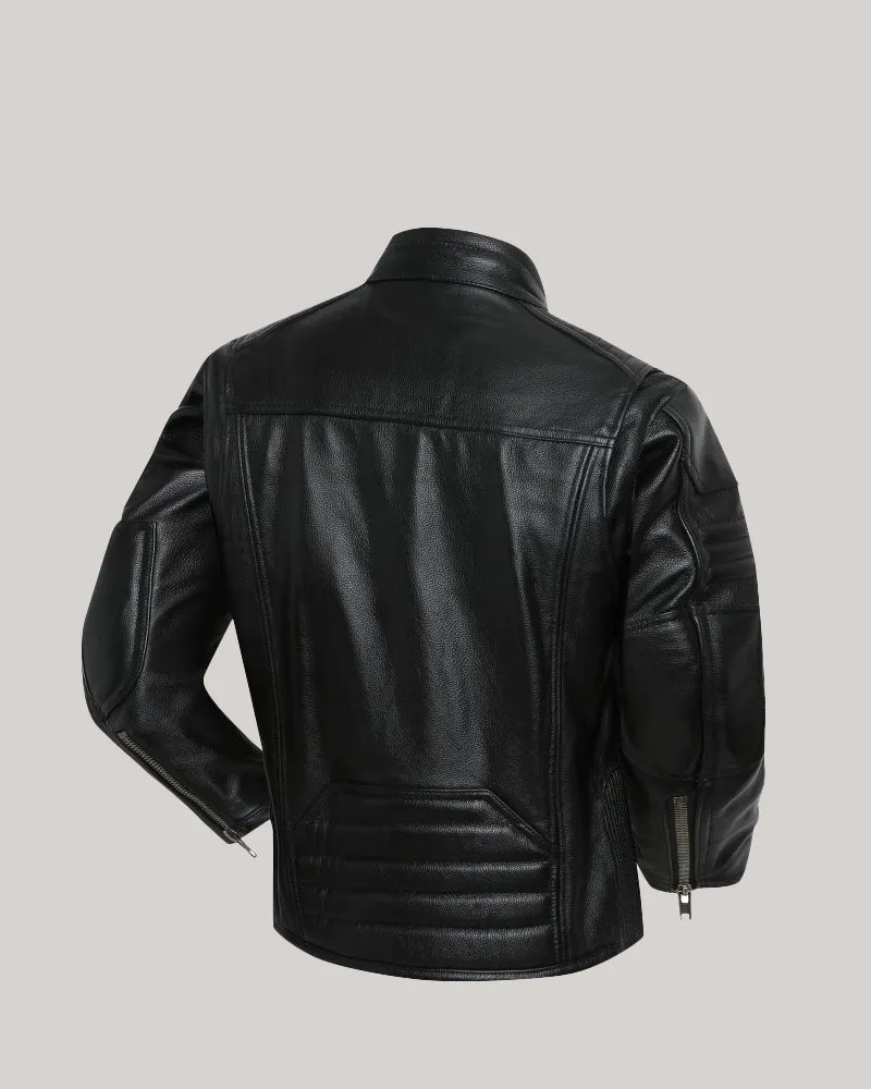 Men's Leather Bomber Biker Harley Motorcycle Jacket sold by Larosa product image thumbnail 3