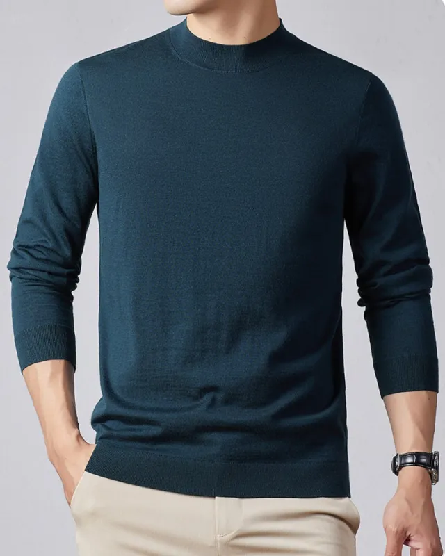 Men's Ultra Fine Merino Wool Mock Turtle Neck Jumper sold by Larosa