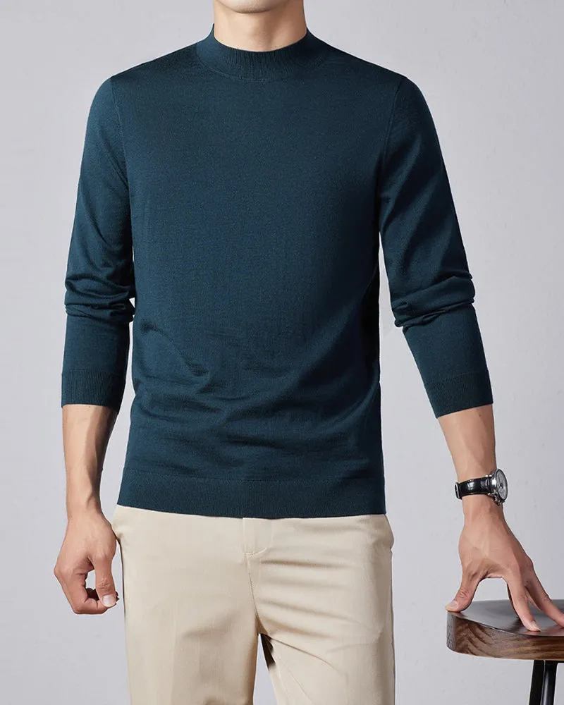 Men's Ultra Fine Merino Wool Mock Turtle Neck Jumper sold by Larosa product image thumbnail 2