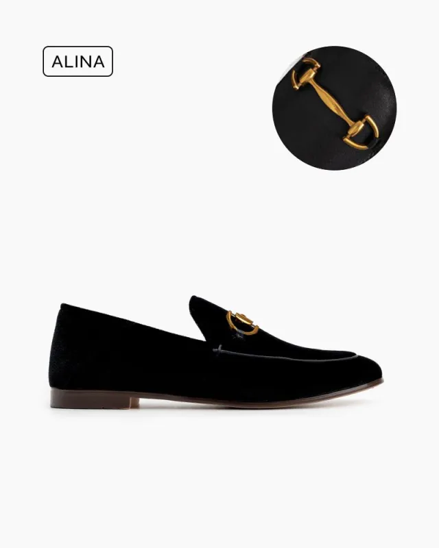 Alina Luxurious Velvet Slip-On Flat Loafers sold by Larosa