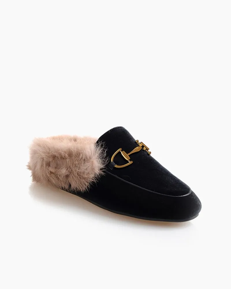 Alina Velvet Backless Fur Slip-on Comfort Mules sold by Larosa product image thumbnail 4