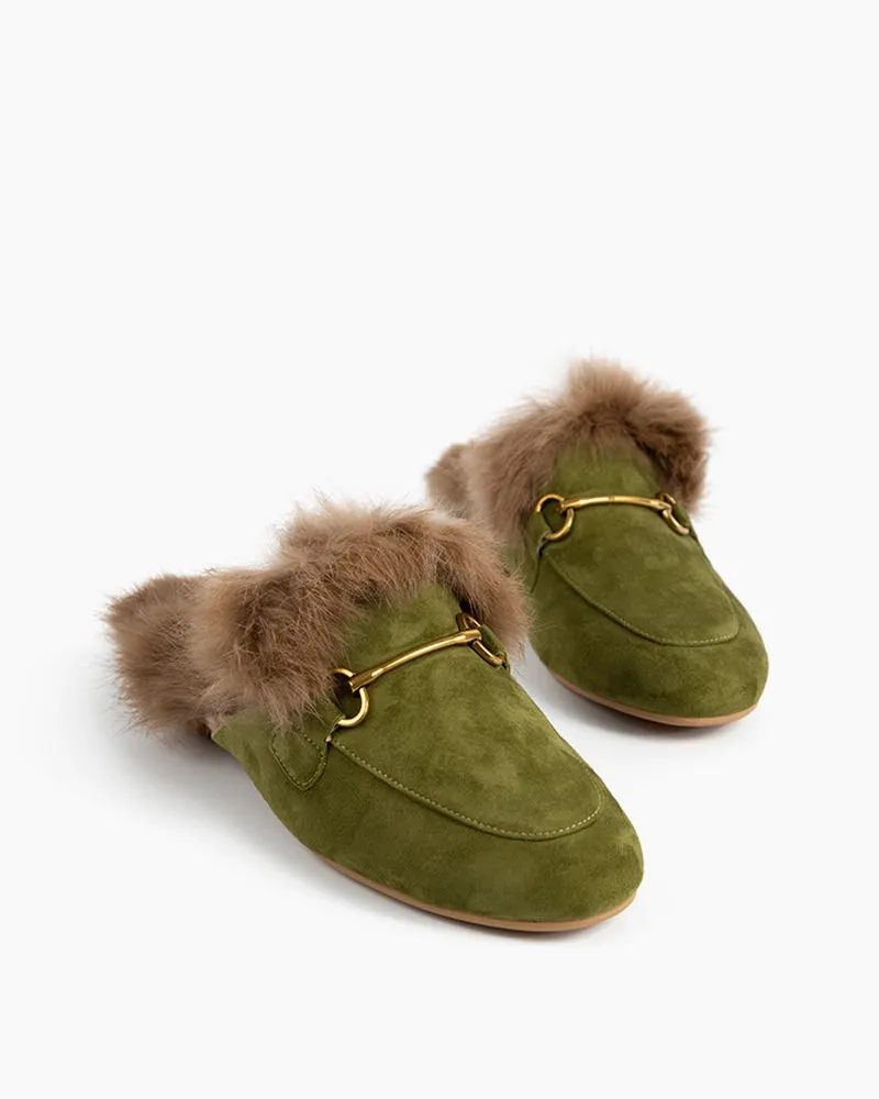 Genuine Leather Vintage Metal Buckle Flat Mules sold by Larosa product image thumbnail 5