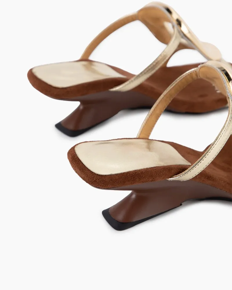 Metal Square Buckle Open Toe Heeled Sandals sold by Larosa product image thumbnail 3