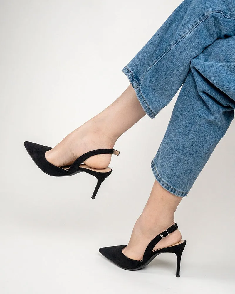 High Heel Minimalist Suede Pointed Toe Pumps sold by Larosa product image thumbnail 3